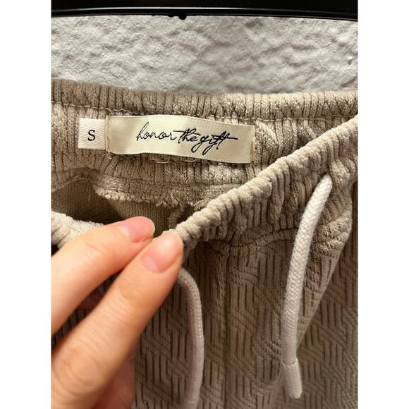 Honor The Gift Textured Joggers Stone Beige Luxury Streetwear S jacquard - Picture 6 of 7